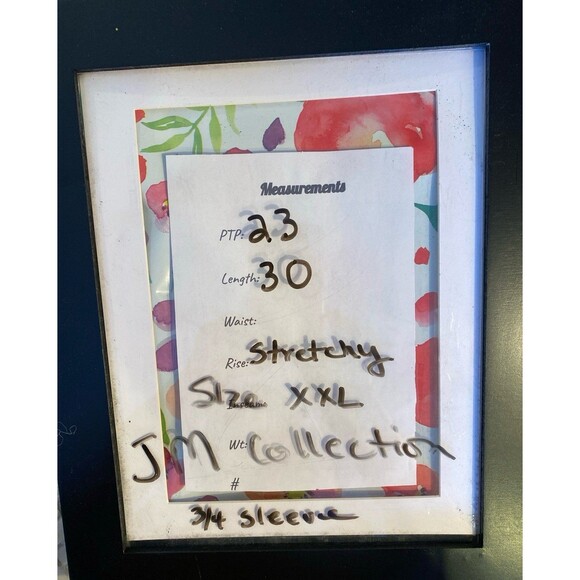 JM Collection Black Blouse Plus Size XXL Top  + Stretch Gold Zipper Pullover - Picture 11 of 11